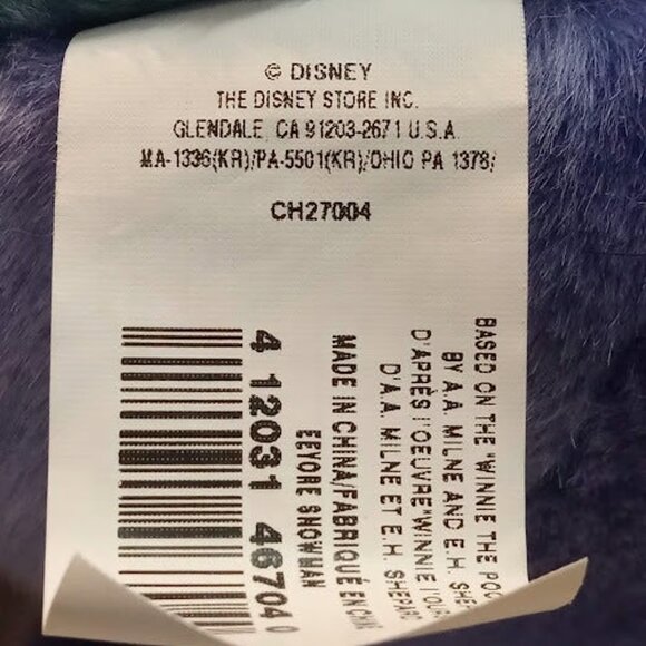 Disney 12" Eeyore Plush with Christmas Snowman Sweater - Picture 8 of 9